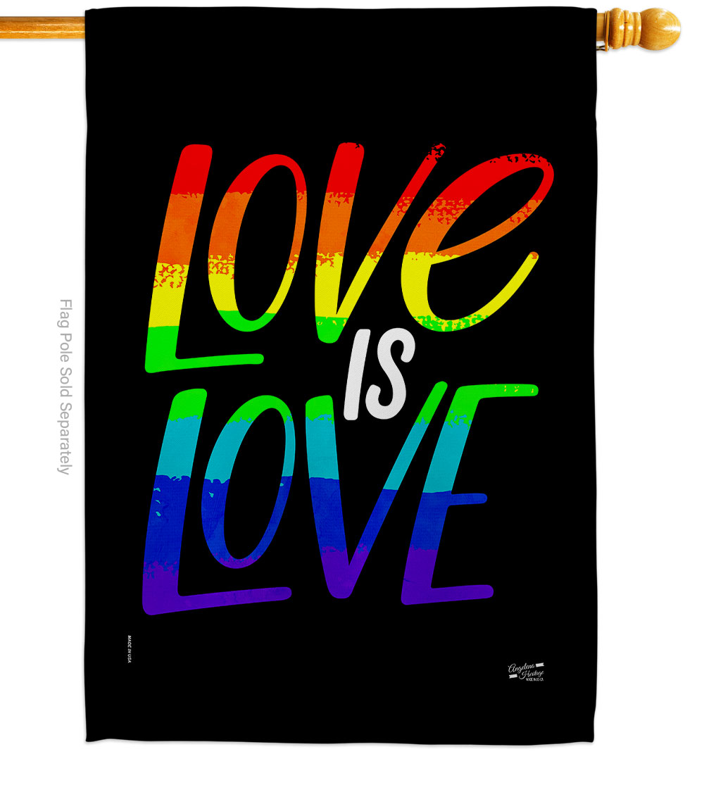 Love Is Support Pride 28 x 40 in. Double-Sided Decorative Vertical House Flags for Decoration Banner Garden Yard Gift