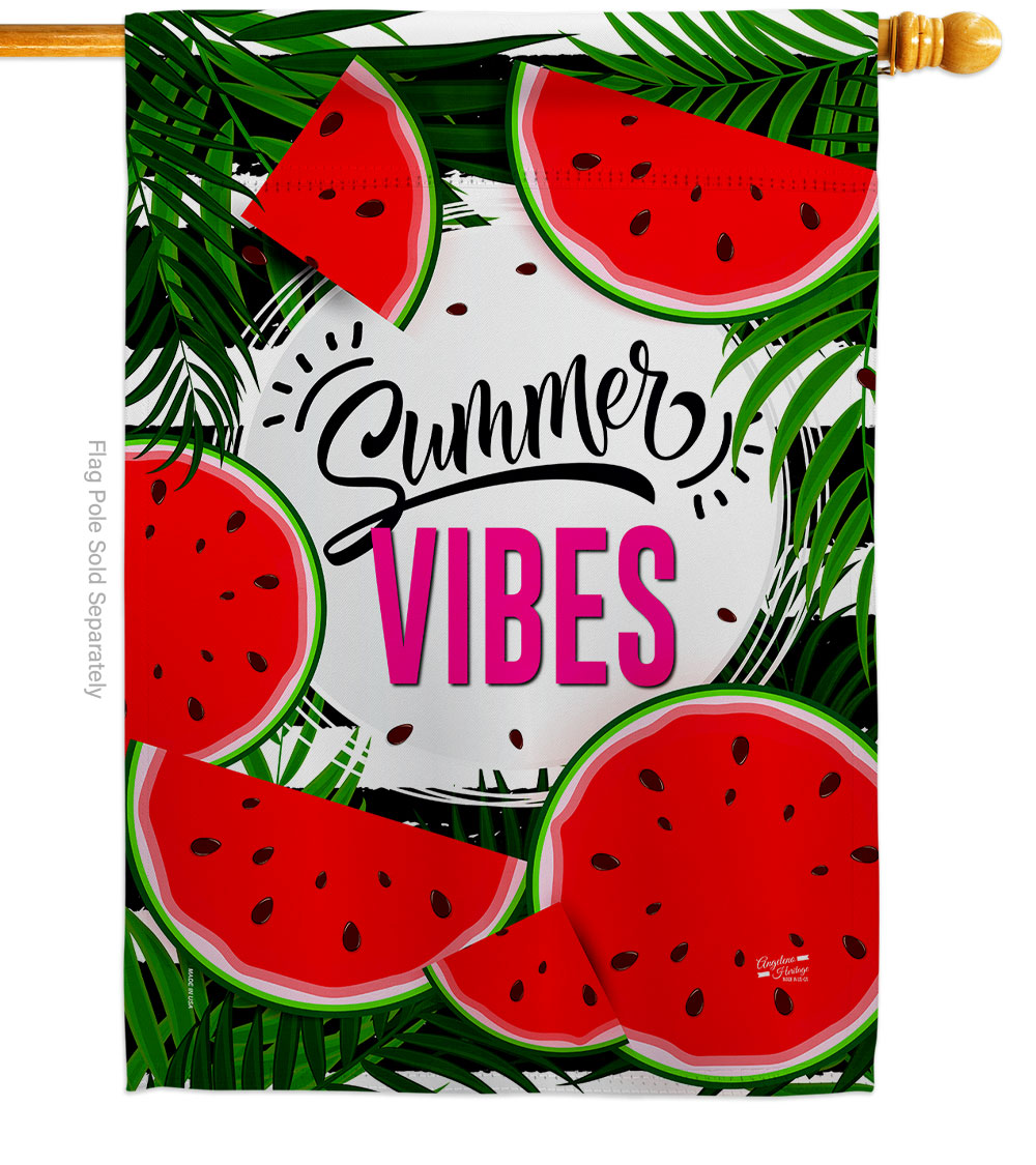 Summer Vibes Food Fruit 28 x 40 in. Double-Sided Decorative Vertical House Flags for Decoration Banner Garden Yard Gift