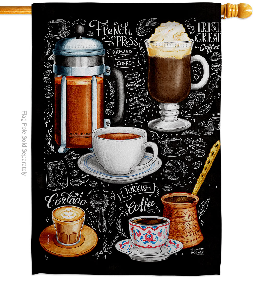 Ultimate Coffees Beverages Coffee Tea 28 x 40 in. Double-Sided Decorative Vertical House Flags for Decoration Banner Garden Yard Gift