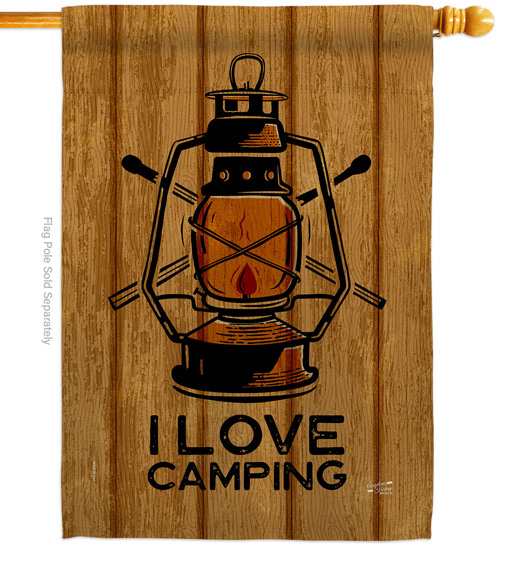 Love Camping Outdoor 28 x 40 in. Double-Sided Decorative Vertical House Flags for Decoration Banner Garden Yard Gift