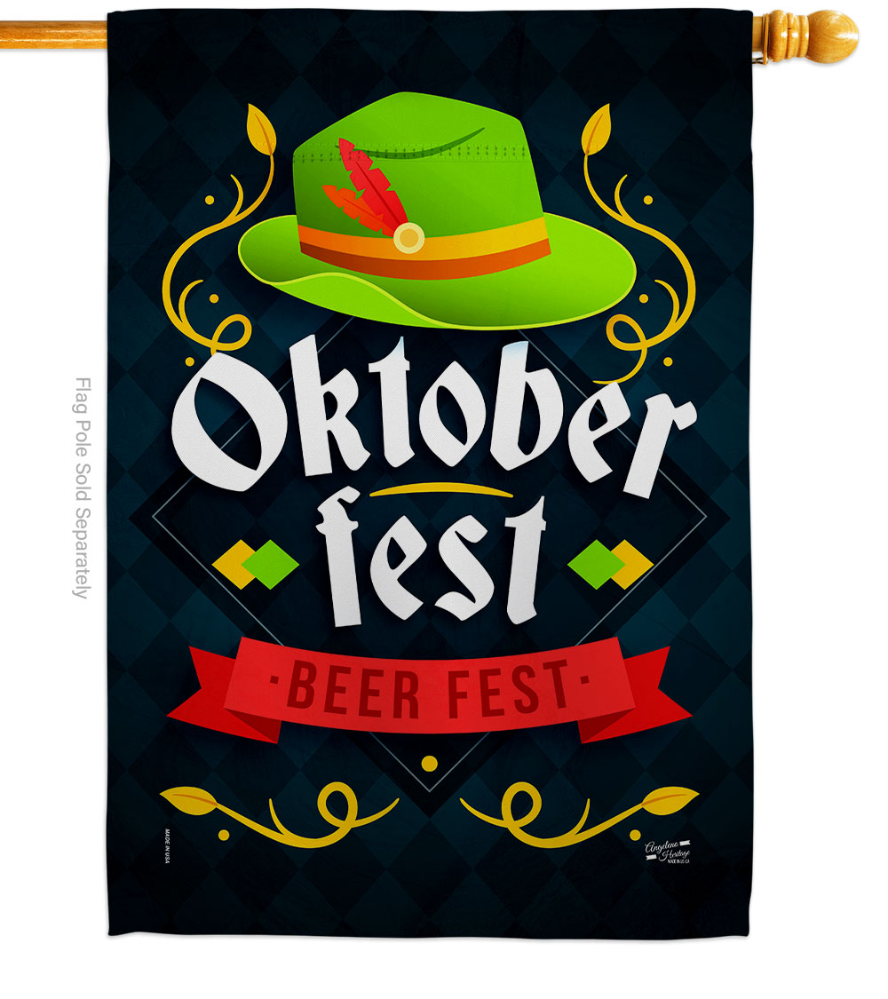 Oktober Fest Beverages Beer 28 x 40 in. Double-Sided Decorative Vertical House Flags for Decoration Banner Garden Yard Gift