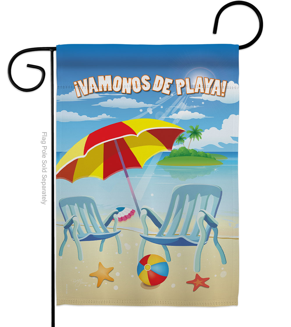 Vamonos de Playa Summertime Fun & Sun 13 x 18.5 in. Double-Sided Decorative Vertical Garden Flags for House Decoration Banner Yard Gift