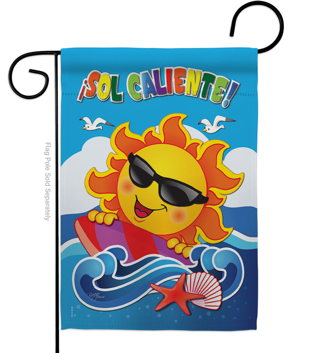 Sol Caliente Summertime Fun & Sun 13 x 18.5 in. Double-Sided Decorative Vertical Garden Flags for House Decoration Banner Yard Gift