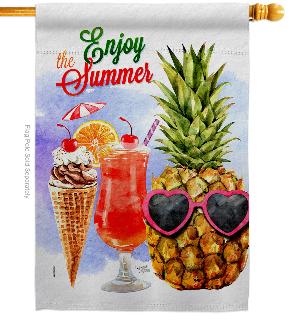 Summer Sweets Summertime Fun & Sun 28 x 40 in. Double-Sided Decorative Vertical House Flags for Decoration Banner Garden Yard Gift