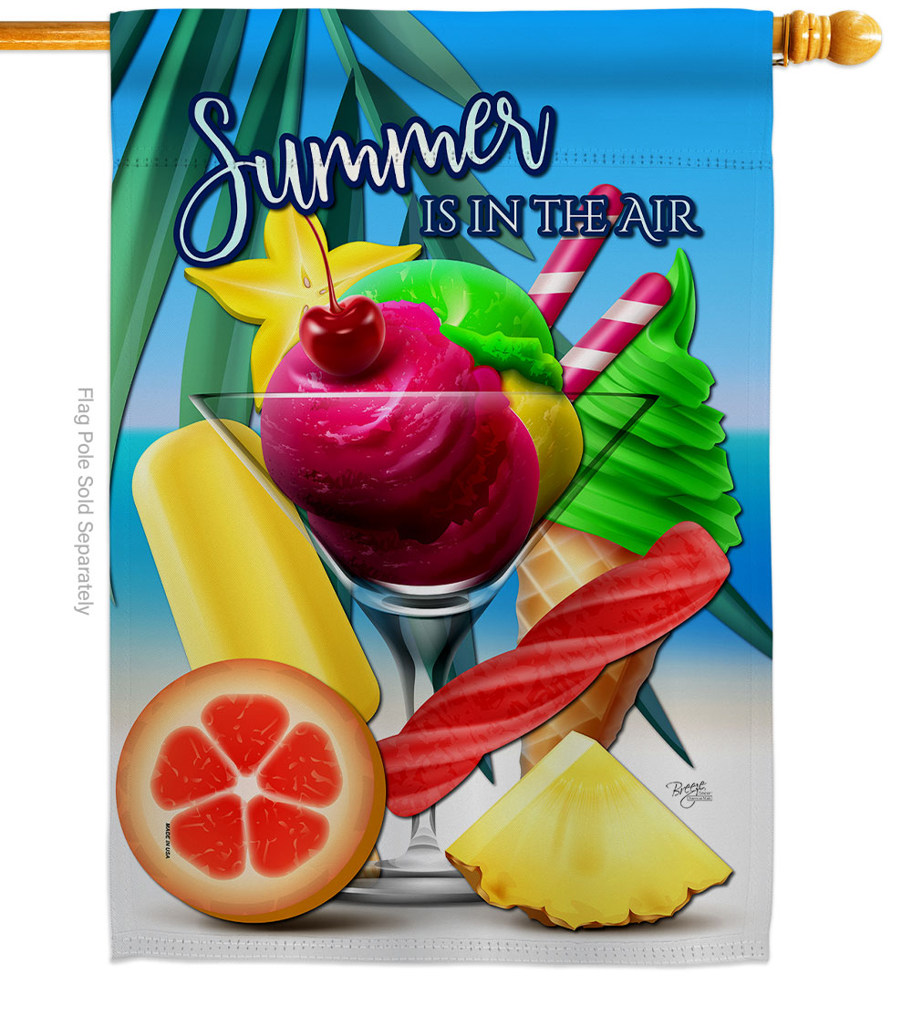 Summer In The Air Summertime Fun & Sun 28 x 40 in. Double-Sided Decorative Vertical House Flags for Decoration Banner Garden Yard Gift