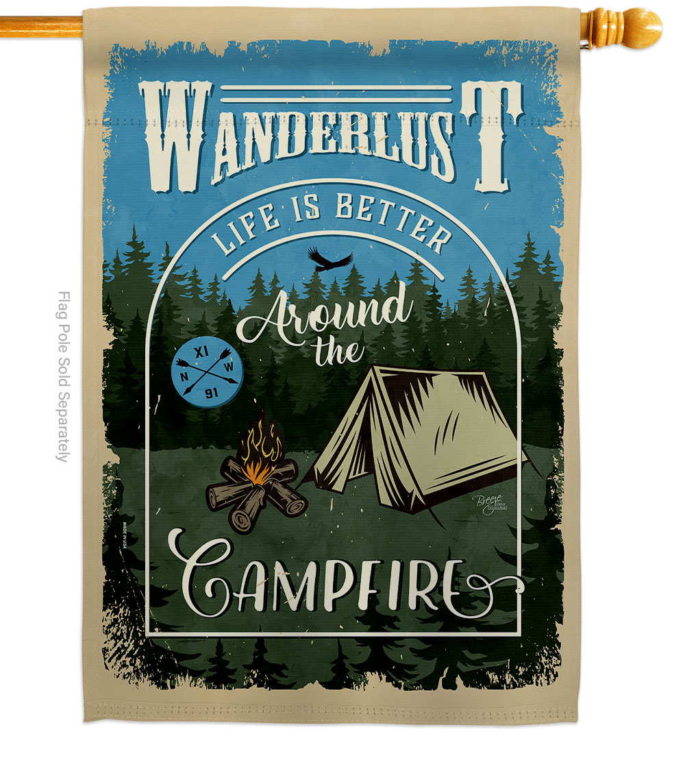 Around the Campfire Outdoor Camping 28 x 40 in. Double-Sided Decorative Vertical House Flags for Decoration Banner Garden Yard Gift