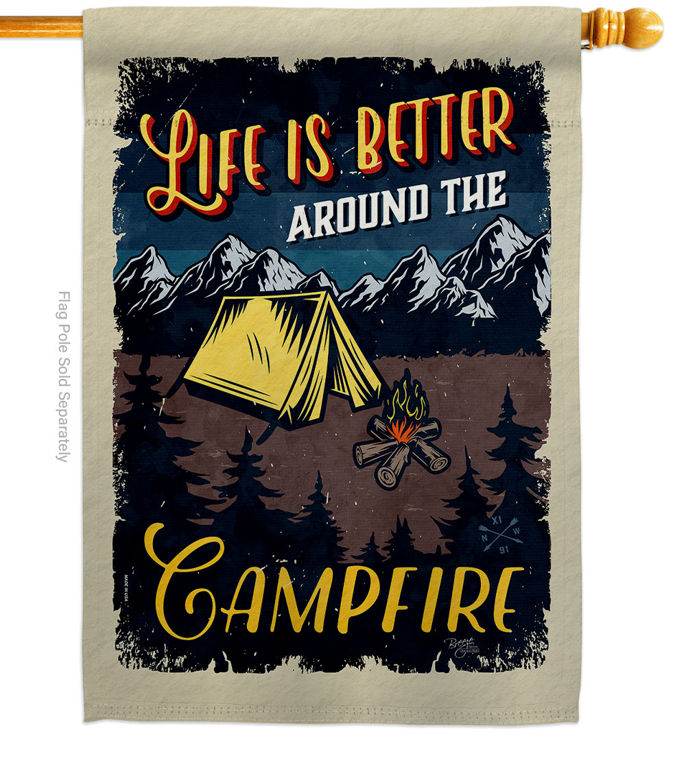 Better Campfire Outdoor Camping 28 x 40 in. Double-Sided Decorative Vertical House Flags for Decoration Banner Garden Yard Gift