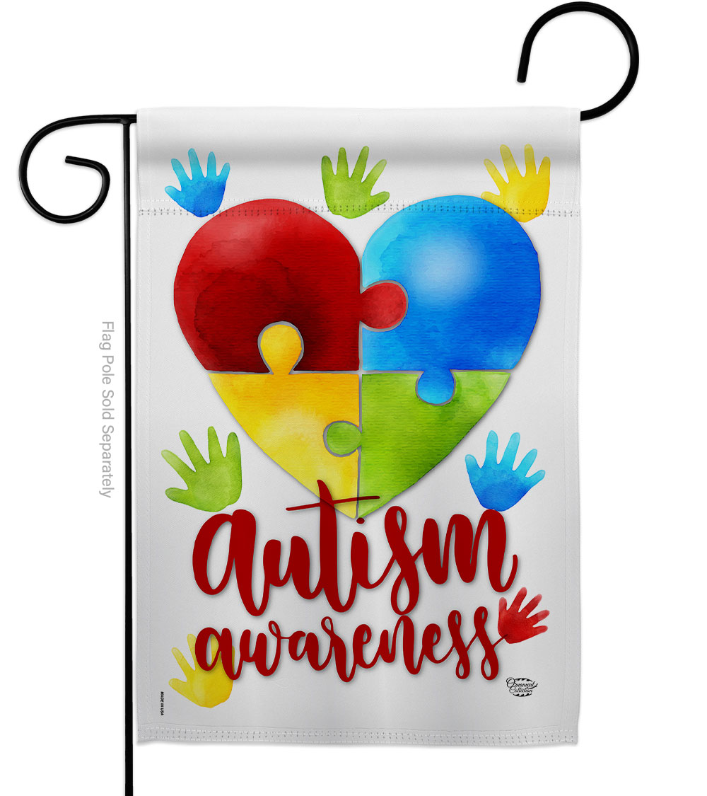 Autism Awareness Support 13 x 18.5 in. Double-Sided Decorative Vertical Garden Flags for House Decoration Banner Yard Gift
