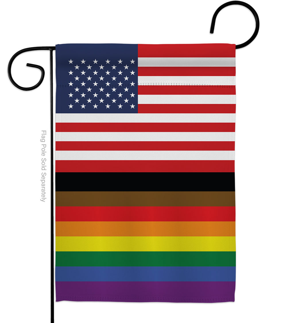 G149053-BO US Philadelphia Rainbow Support Pride 13 x 18.5 in. Double-Sided Decorative Vertical Garden Flags for House Decoration Banner Yard Gift