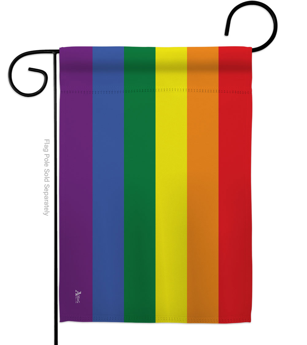 G149640-BO Rainbow Support Pride 13 x 18.5 in. Double-Sided Decorative Horizontal Garden Flags for House Decoration Banner Yard Gift