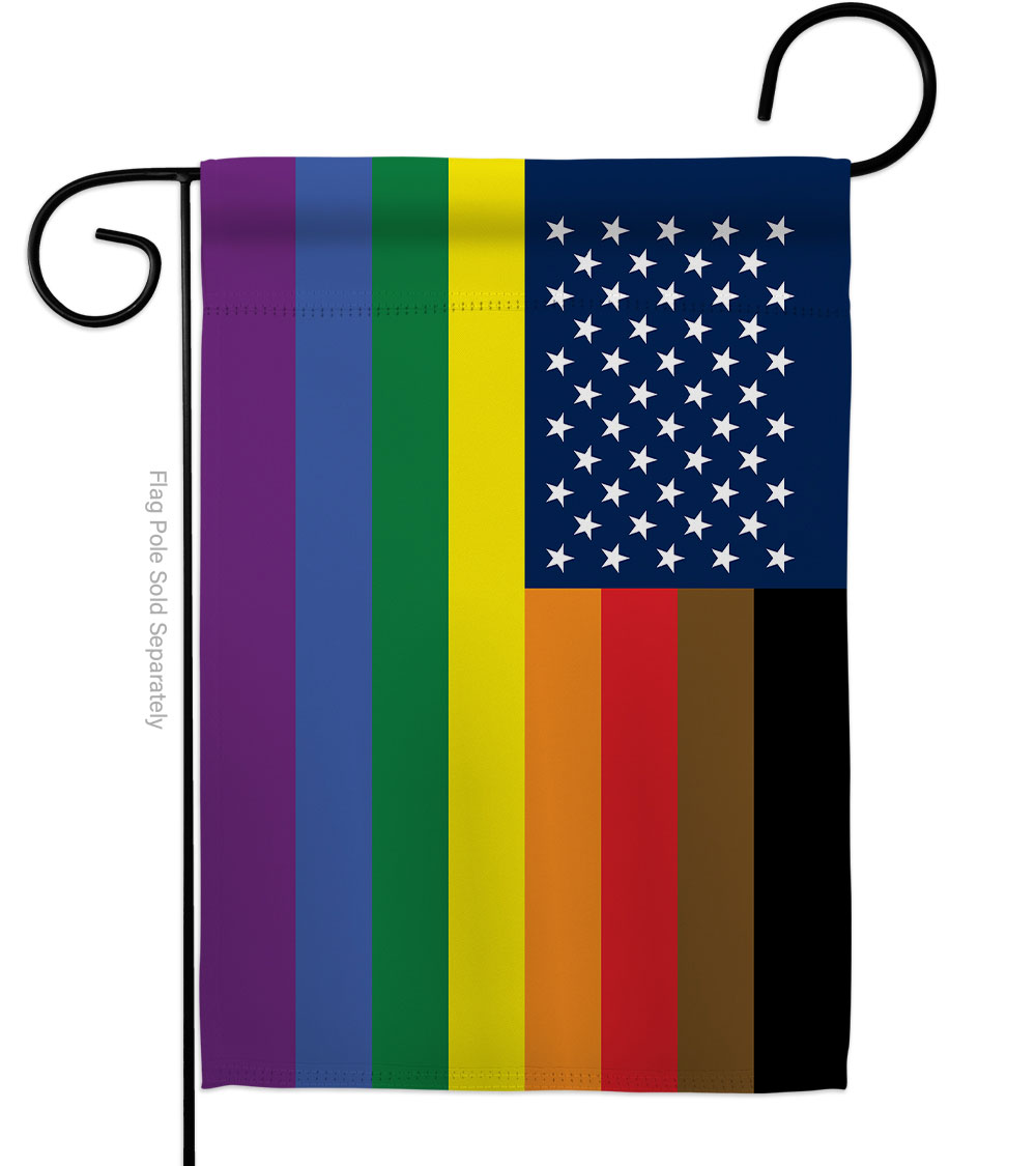 G149642-BO US Philadelphia Rainbow Support Pride 13 x 18.5 in. Double-Sided Decorative Horizontal Garden Flags for House Decoration Banner Yard Gift