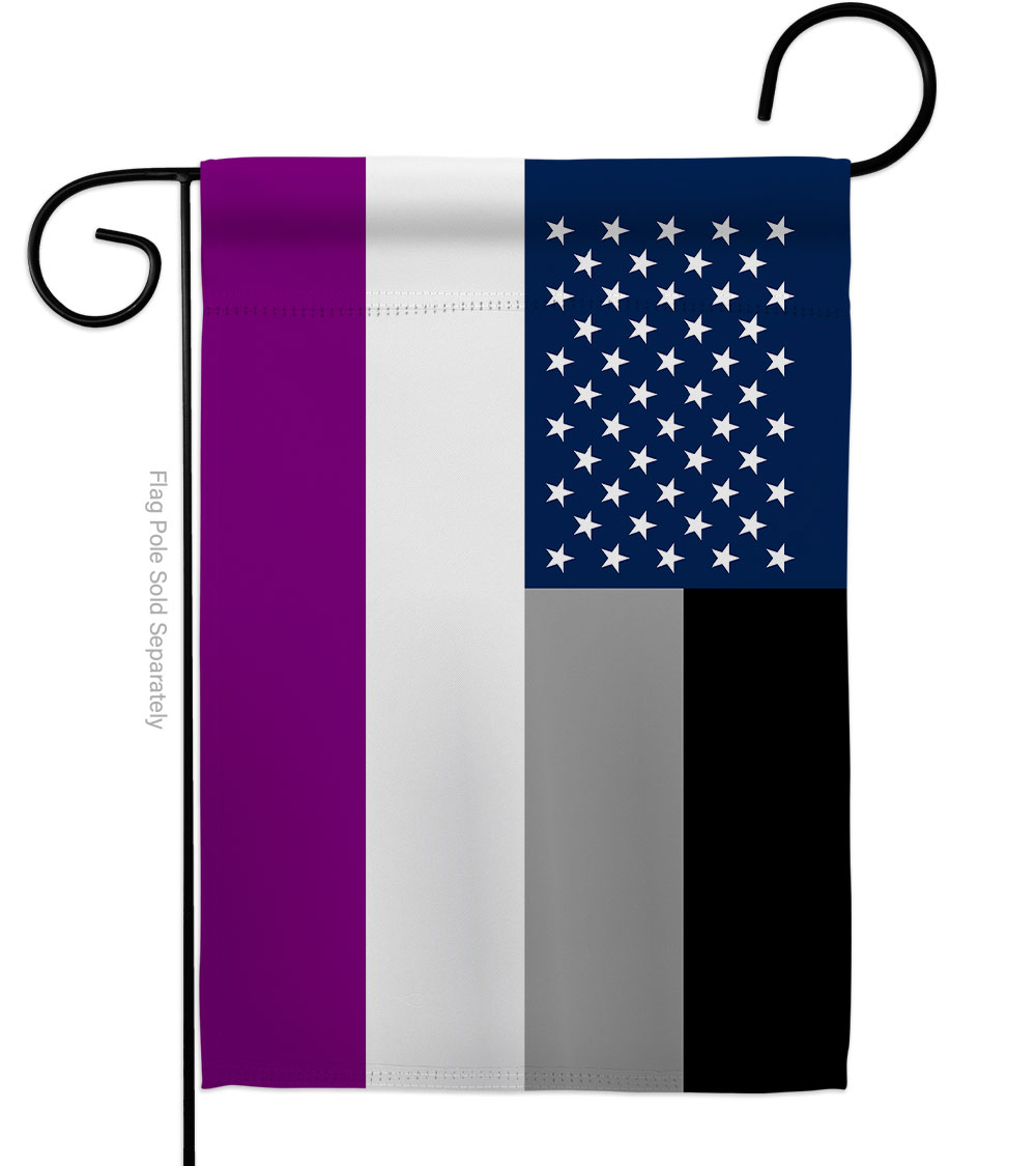 G149644-BO US Asexua Support Pride 13 x 18.5 in. Double-Sided Decorative Horizontal Garden Flags for House Decoration Banner Yard Gift