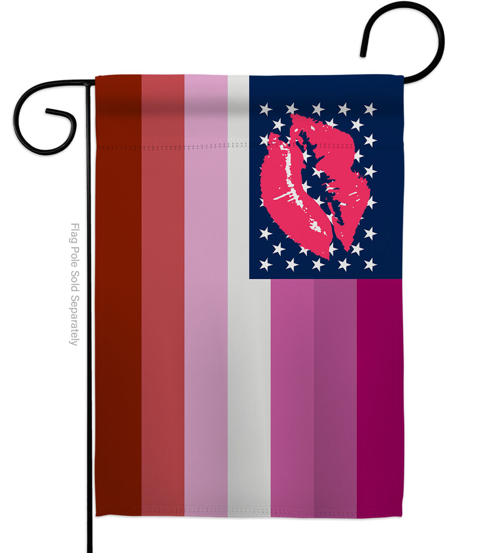 G149655-BO US Lipstick lesbian Support Pride 13 x 18.5 in. Double-Sided Decorative Horizontal Garden Flags for House Decoration Banner Yard Gift