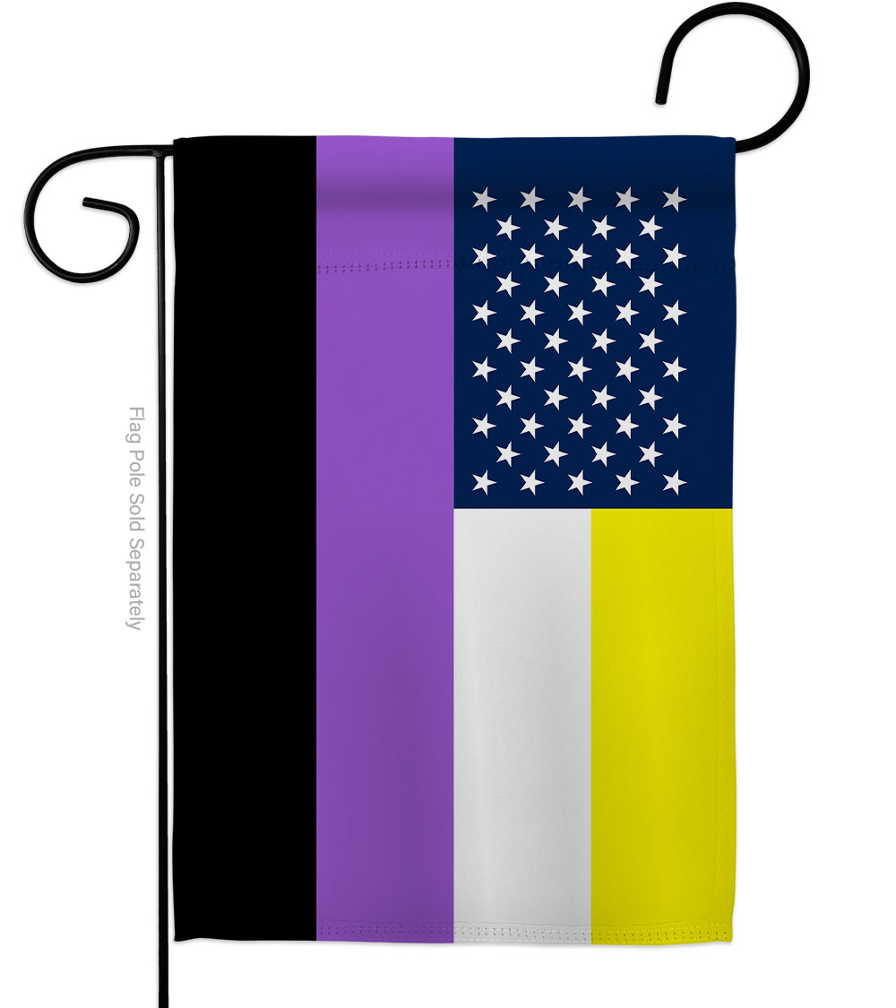 G149656-BO US Nonbinary Support Pride 13 x 18.5 in. Double-Sided Decorative Horizontal Garden Flags for House Decoration Banner Yard Gift