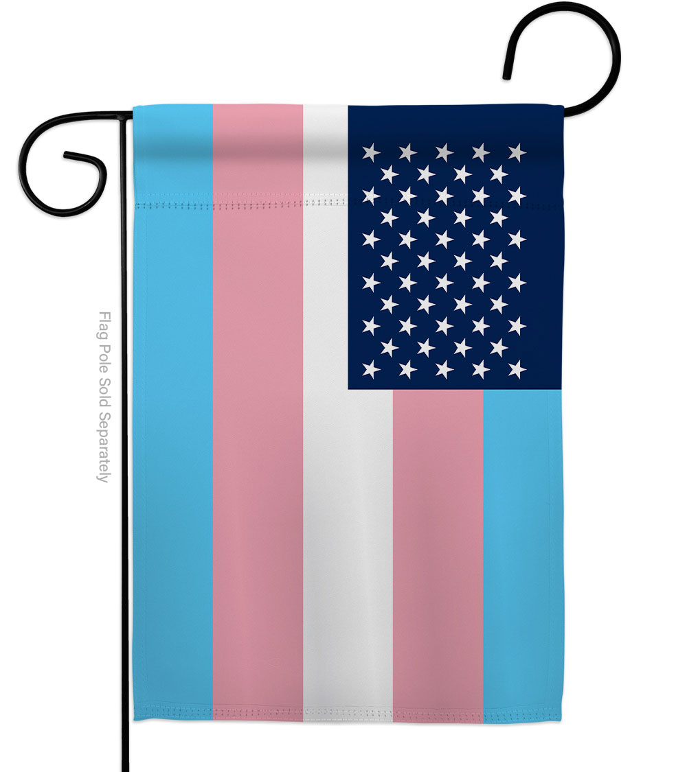 G149664-BO US Transgender Support Pride 13 x 18.5 in. Double-Sided Decorative Horizontal Garden Flags for House Decoration Banner Yard Gift
