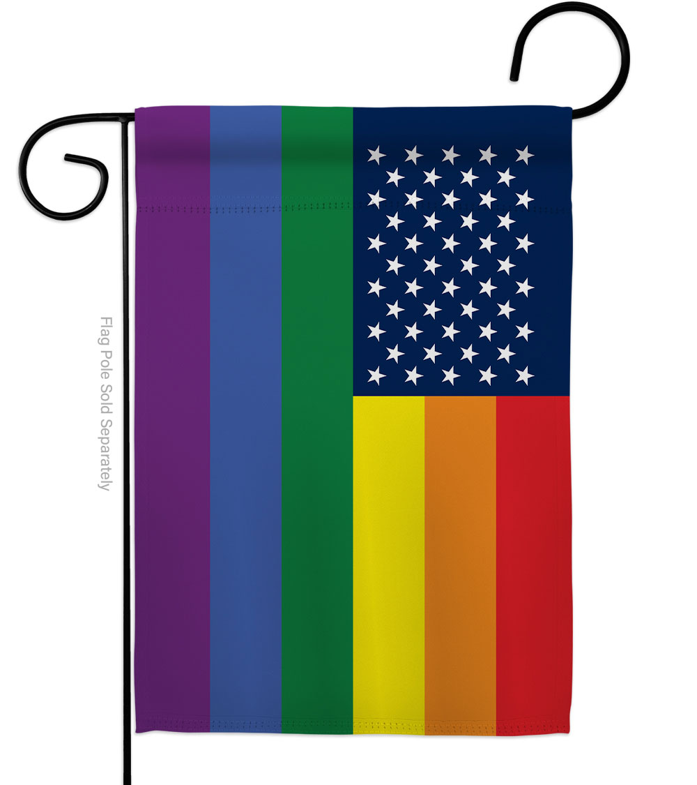 G149666-BO US Pride Support 13 x 18.5 in. Double-Sided Decorative Horizontal Garden Flags for House Decoration Banner Yard Gift