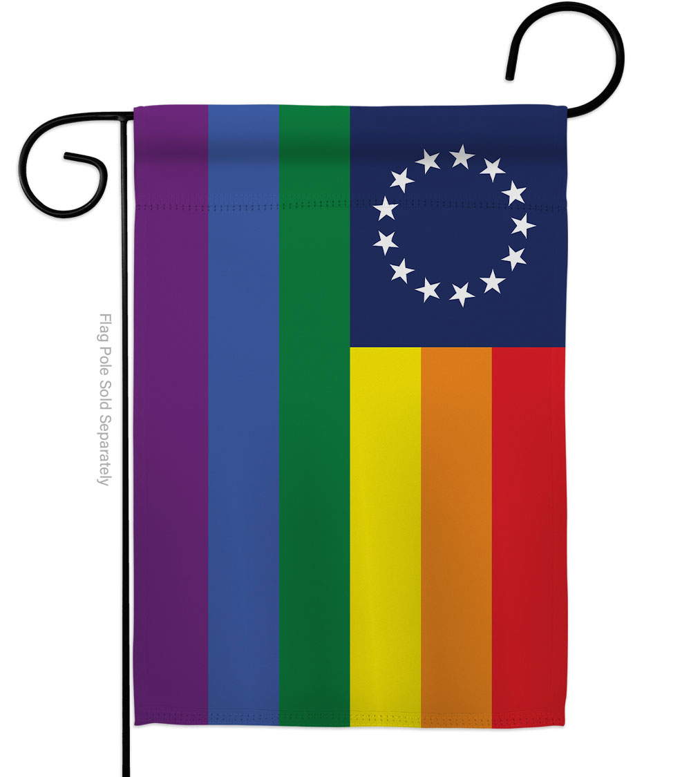 G149668-BO Betsy Ross Pride Support 13 x 18.5 in. Double-Sided Decorative Horizontal Garden Flags for House Decoration Banner Yard Gift