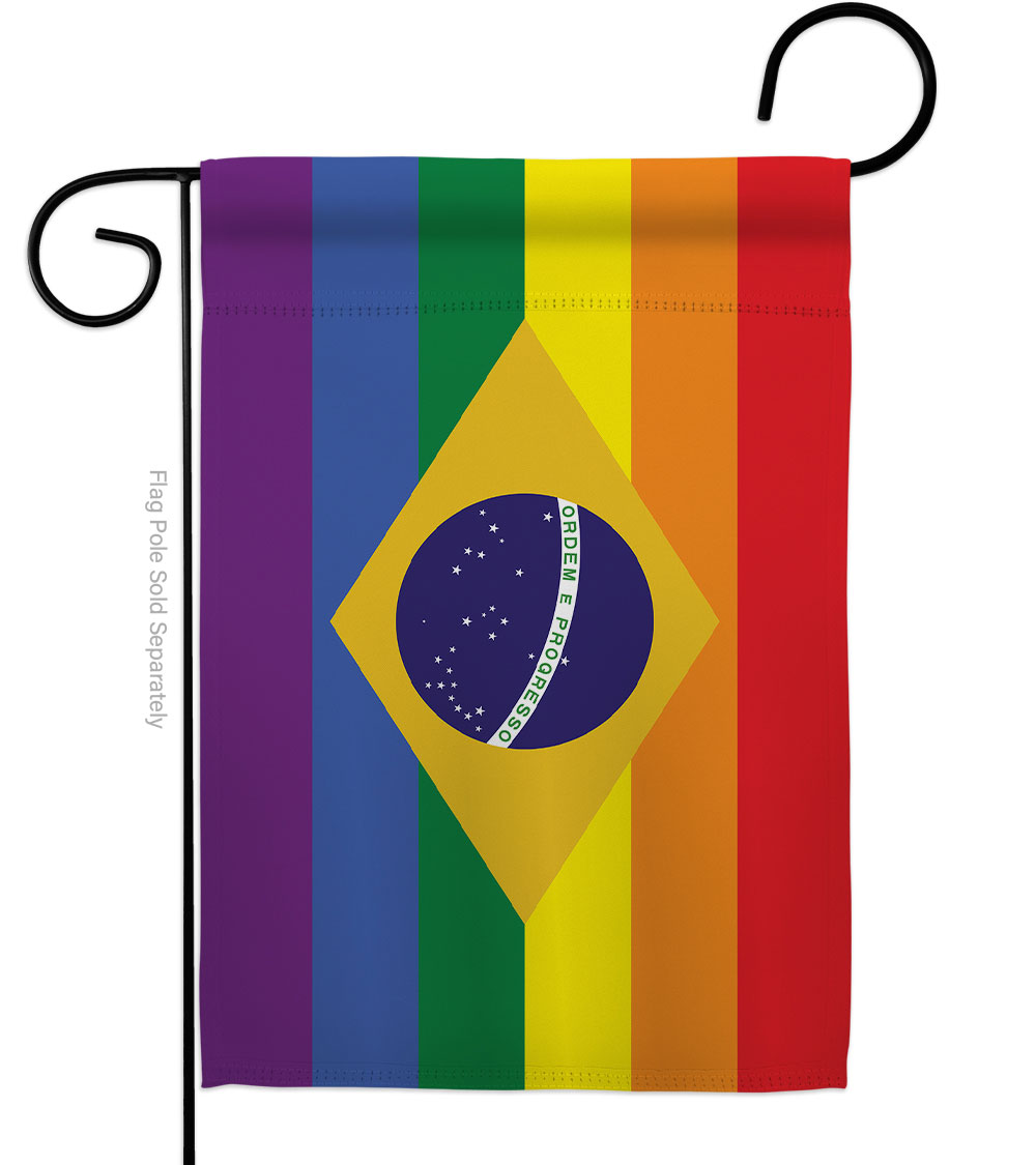 G149670-BO Brazil Pride Support 13 x 18.5 in. Double-Sided Decorative Horizontal Garden Flags for House Decoration Banner Yard Gift