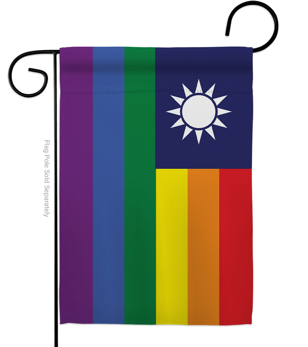 G149672-BO Taiwan Pride Support 13 x 18.5 in. Double-Sided Decorative Horizontal Garden Flags for House Decoration Banner Yard Gift