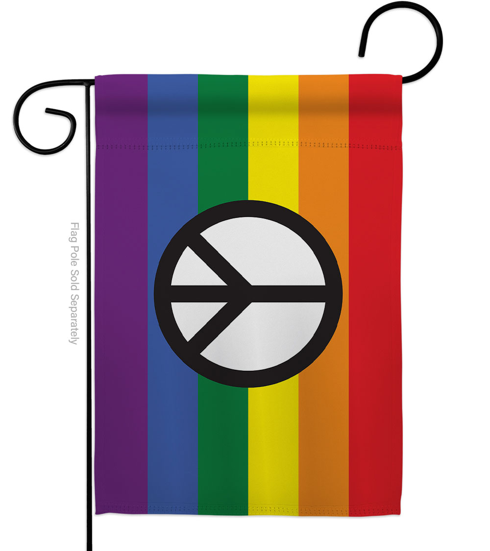Peace Pride Support Pride 13 x 18.5 in. Double-Sided Decorative Horizontal Garden Flags for House Decoration Banner Yard Gift