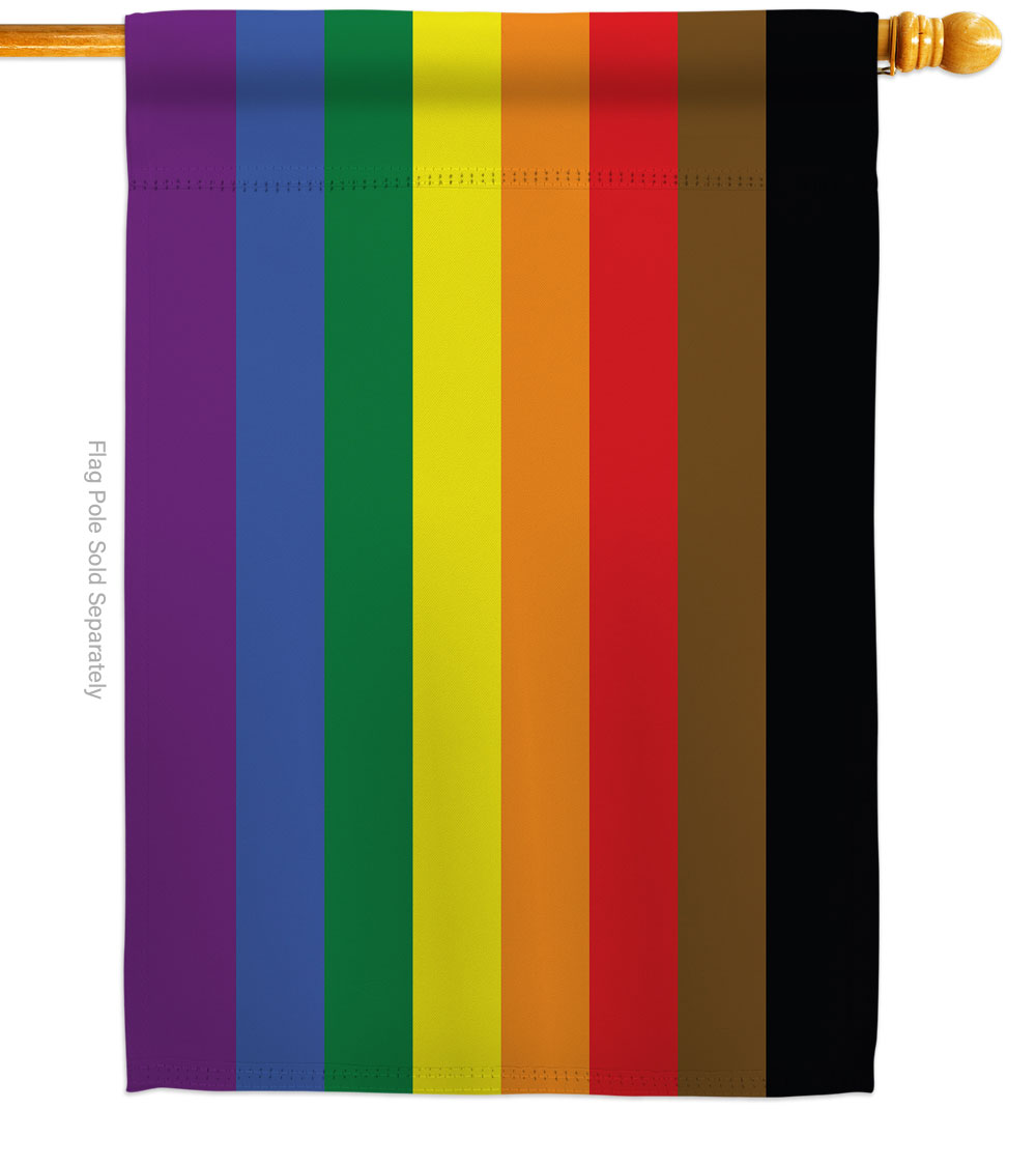 Philadelphia Rainbow Support Pride 28 x 40 in. Double-Sided Decorative Horizontal House Flags for Decoration Banner Garden Yard Gift
