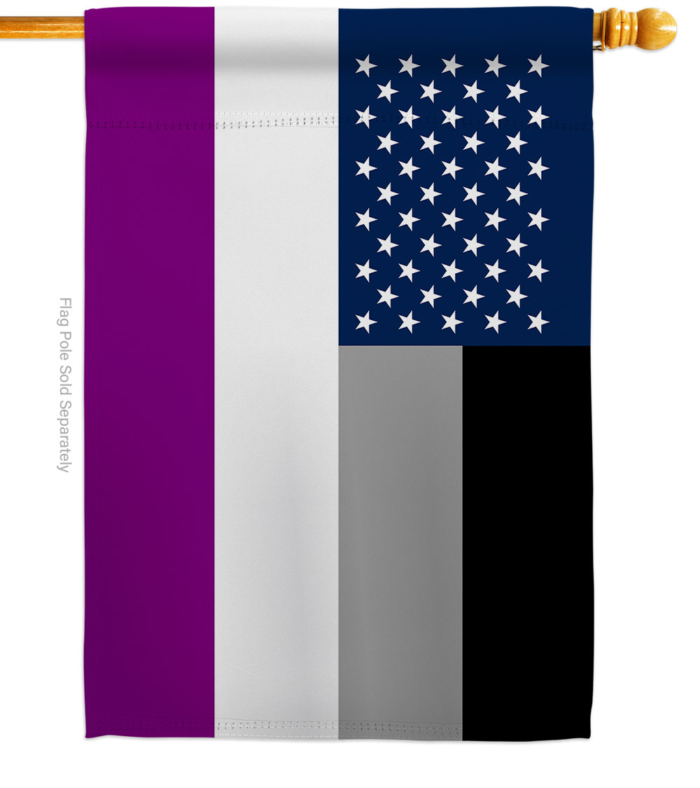 H148644-BO US Asexua Support Pride 28 x 40 in. Double-Sided Decorative Horizontal House Flags for Decoration Banner Garden Yard Gift