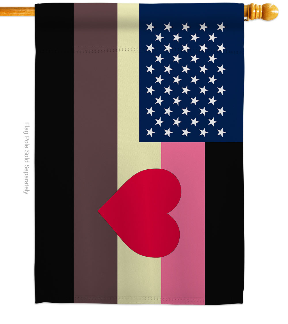 US Fat Pride Support 28 x 40 in. Double-Sided Decorative Horizontal House Flags for Decoration Banner Garden Yard Gift