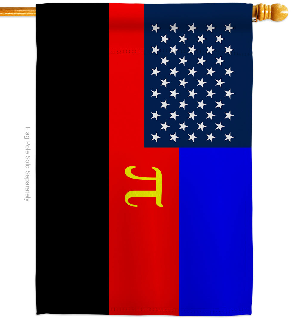 US Polyamory Support Pride 28 x 40 in. Double-Sided Decorative Horizontal House Flags for Decoration Banner Garden Yard Gift