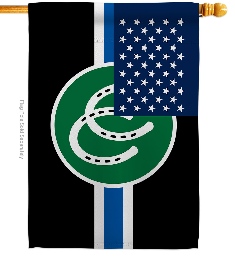 US Pony Pride Support 28 x 40 in. Double-Sided Decorative Horizontal House Flags for Decoration Banner Garden Yard Gift
