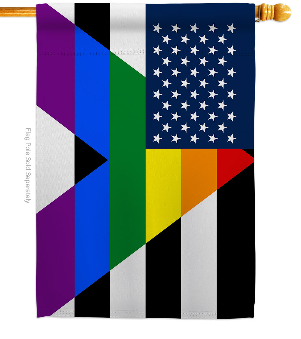 US Straight Allies for Equality Support Pride 28 x 40 in. Double-Sided Decorative Horizontal House Flags Decoration Banner Garden Yard Gift