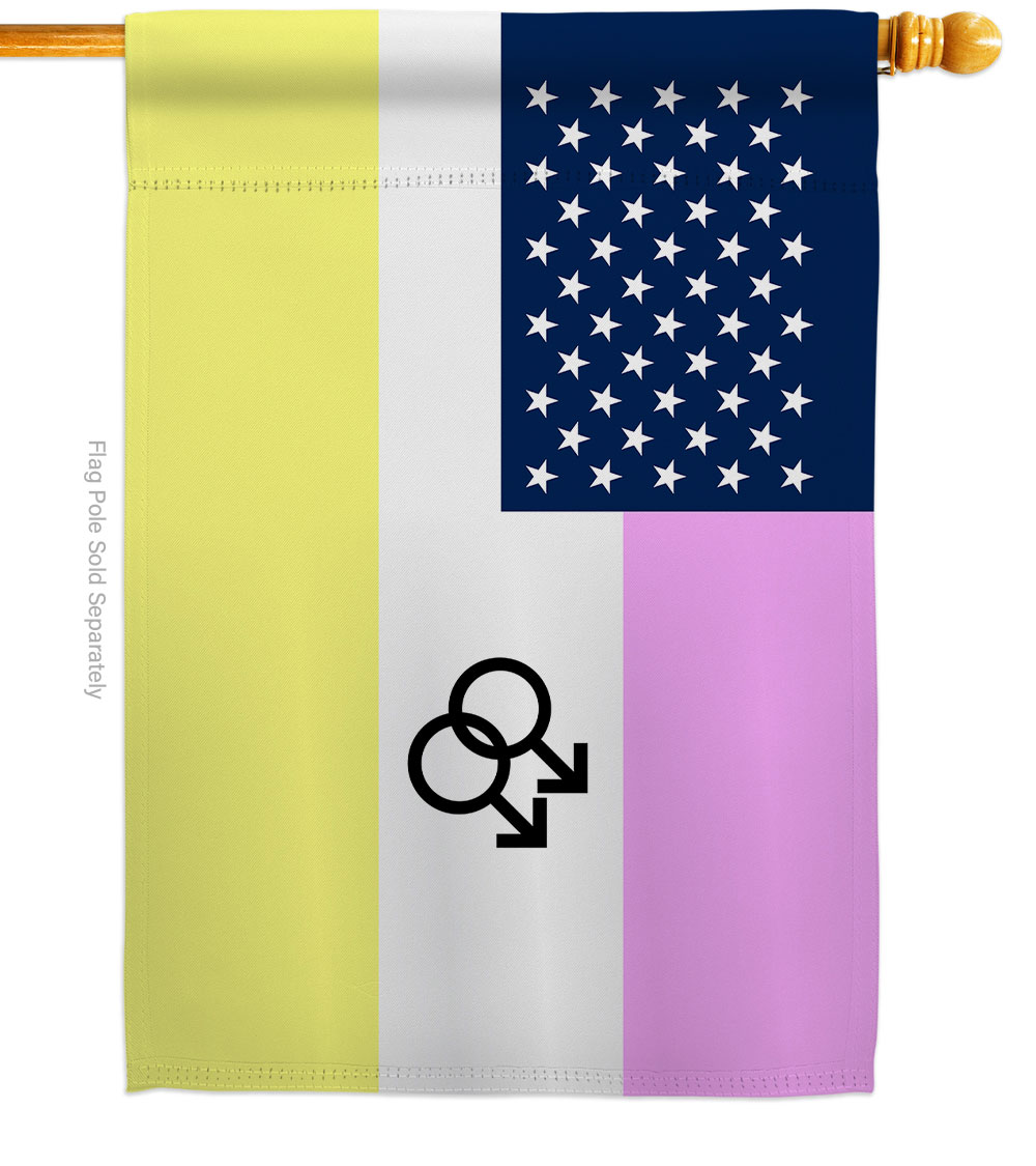 H148665-BO US Twink Support Pride 28 x 40 in. Double-Sided Decorative Horizontal House Flags for Decoration Banner Garden Yard Gift