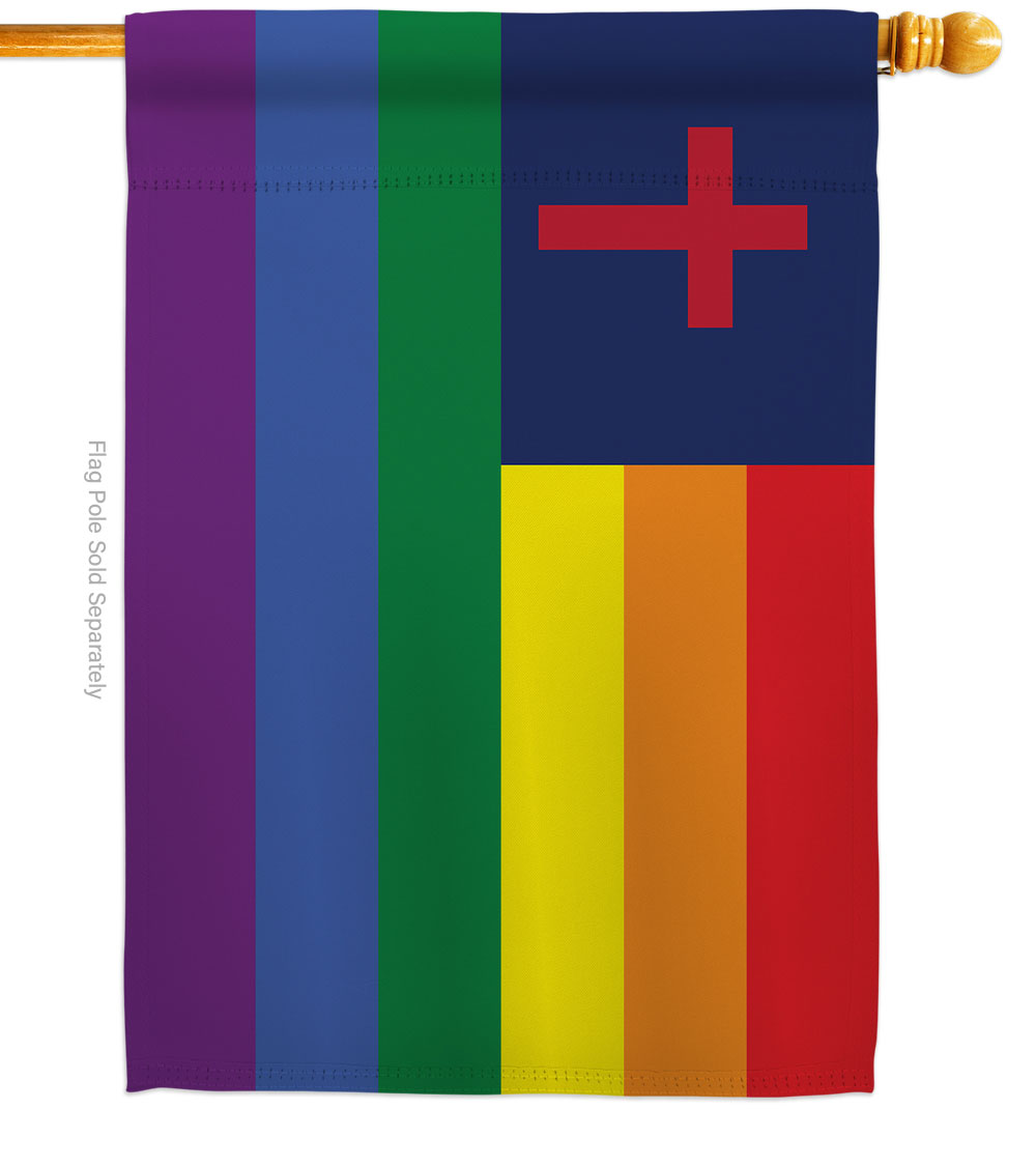 Christian Pride Support 28 x 40 in. Double-Sided Decorative Horizontal House Flags for Decoration Banner Garden Yard Gift