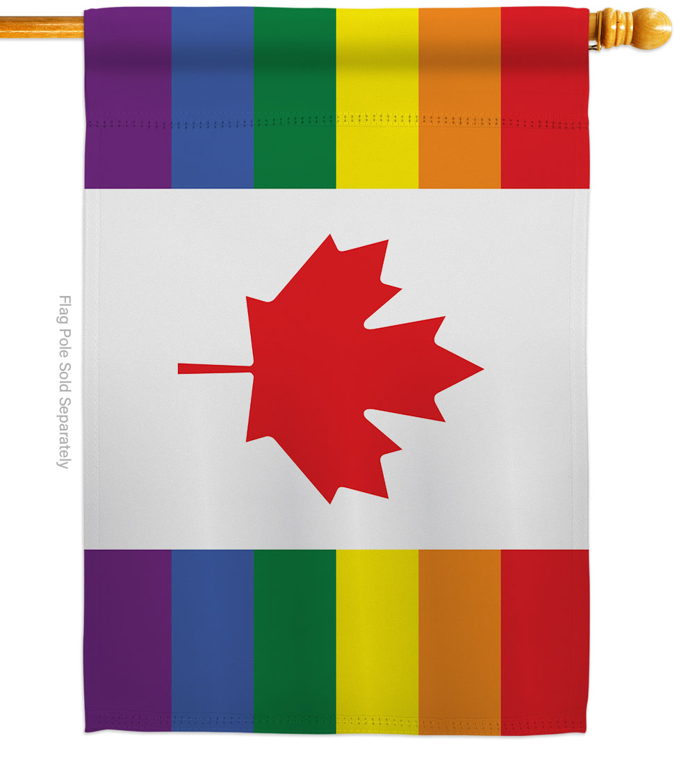 H148669-BO Canada Pride Support 28 x 40 in. Double-Sided Decorative Horizontal House Flags for Decoration Banner Garden Yard Gift