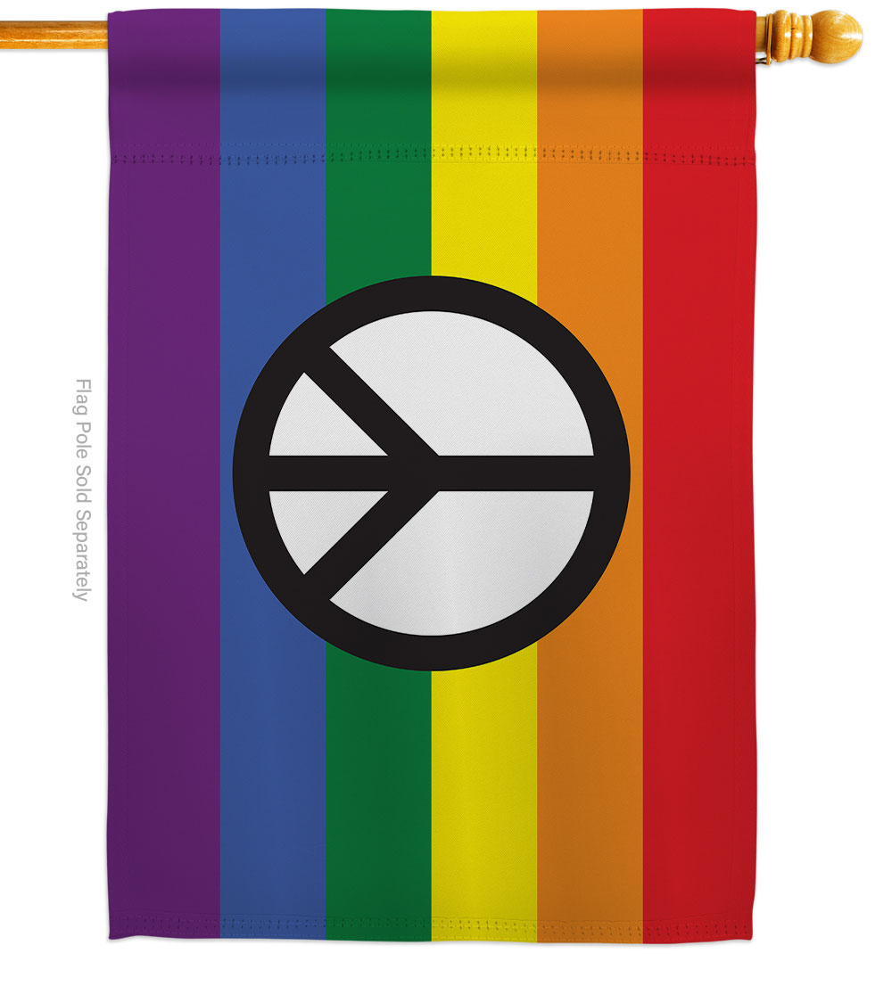 Peace Pride Support Pride 28 x 40 in. Double-Sided Decorative Horizontal House Flags for Decoration Banner Garden Yard Gift