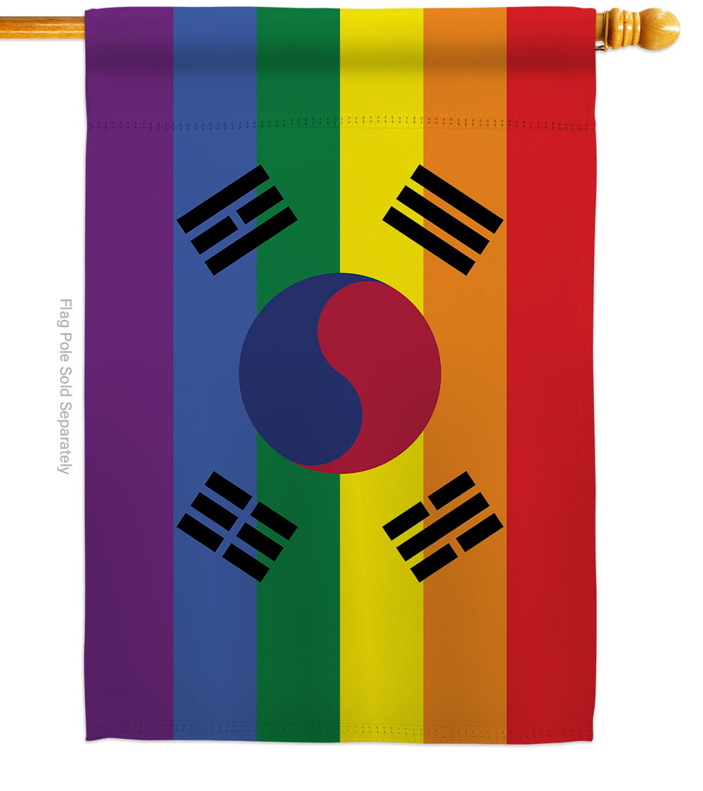 H148675-BO South Korea Pride Support 28 x 40 in. Double-Sided Decorative Horizontal House Flags for Decoration Banner Garden Yard Gift