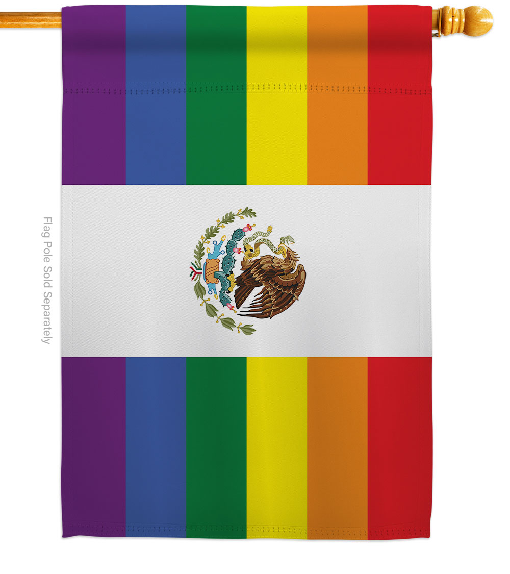 Mexico Pride Support 28 x 40 in. Double-Sided Decorative Horizontal House Flags for Decoration Banner Garden Yard Gift