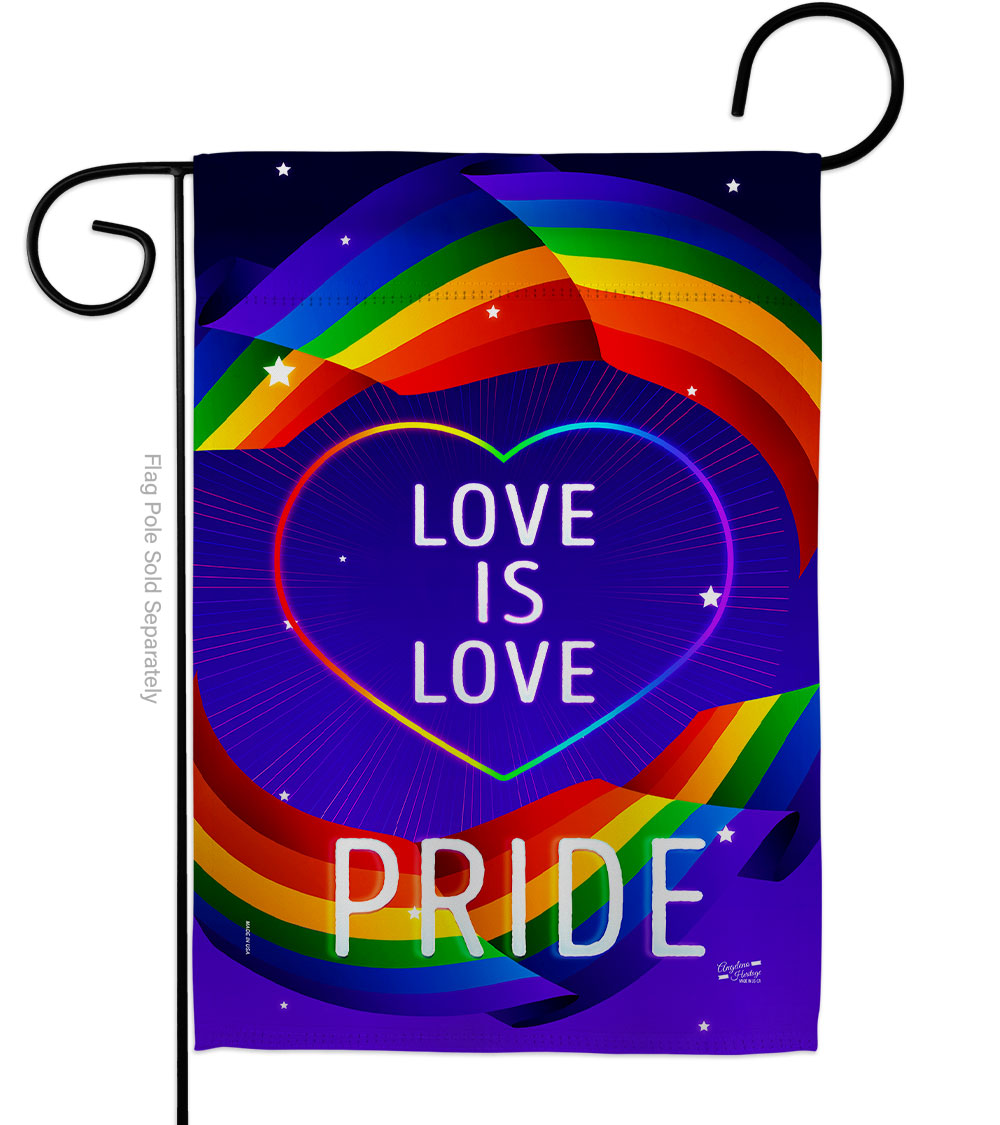 G135517-BO Love Is Pride Support 13 x 18.5 in. Double-Sided Decorative Vertical Garden Flags for House Decoration Banner Yard Gift