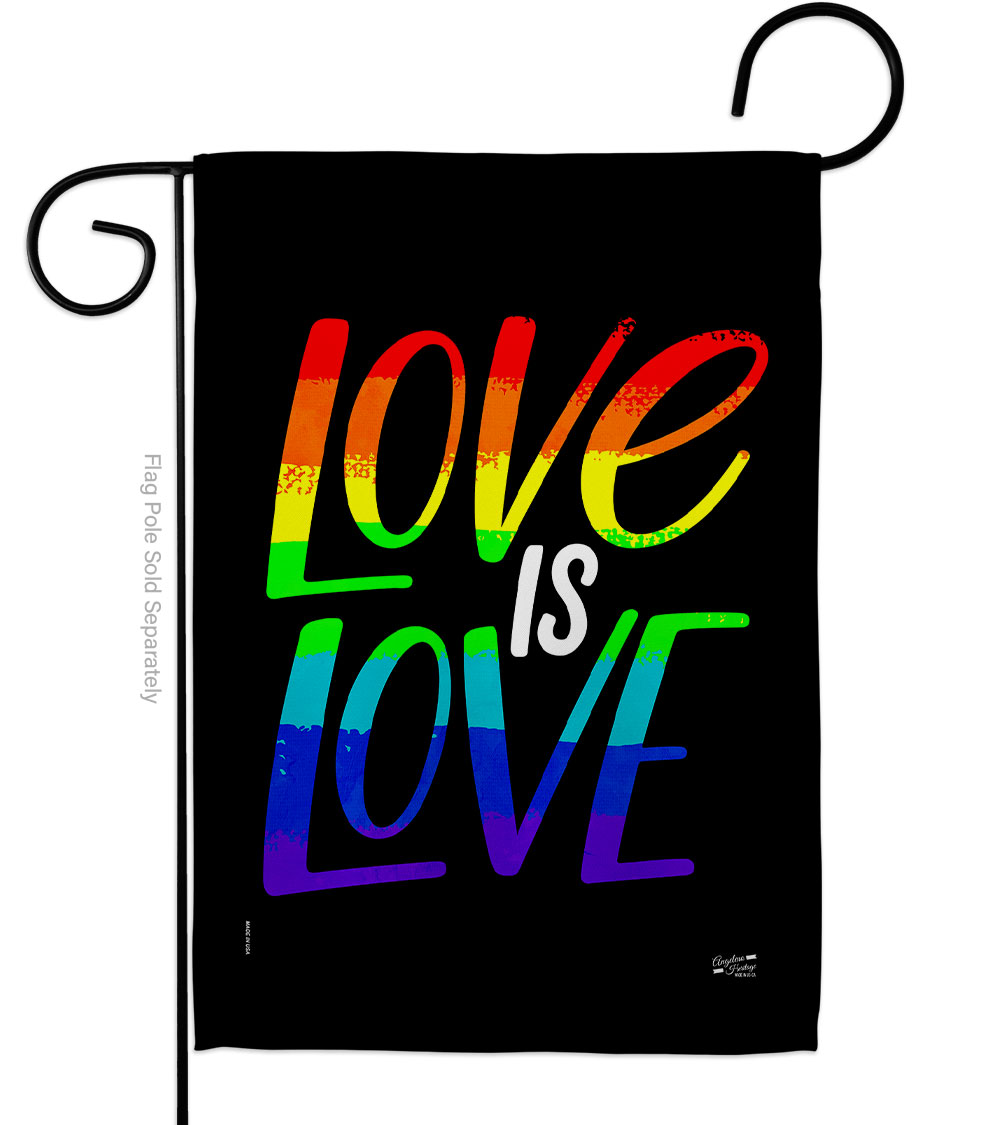 G135520-BO Love Is Support Pride 13 x 18.5 in. Double-Sided Decorative Vertical Garden Flags for House Decoration Banner Yard Gift