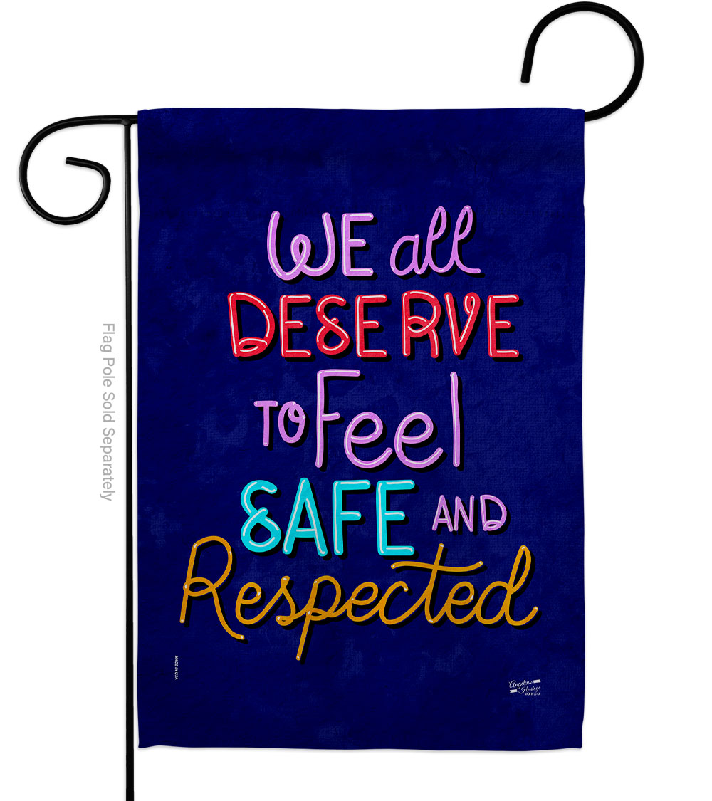 G135532-BO Deserve Respected Support Feminism 13 x 18.5 in. Double-Sided Decorative Vertical Garden Flags for House Decoration Banner Yard Gift