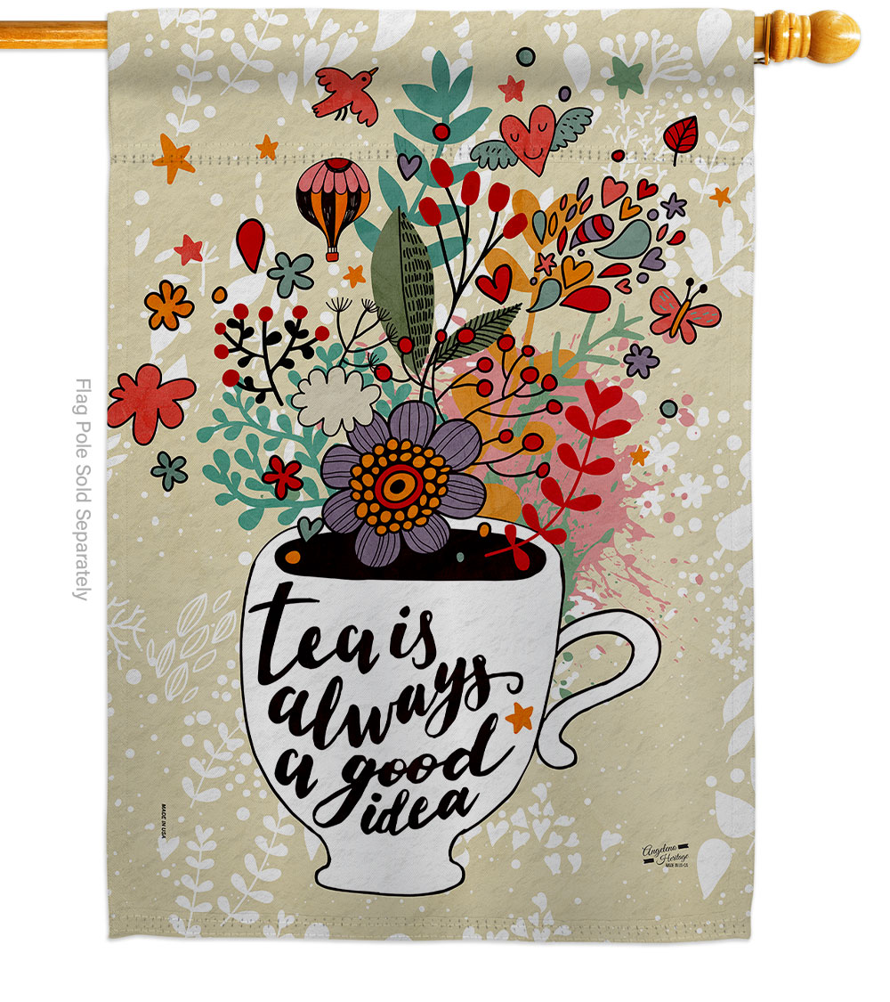 H130331-BO Tea Is Good Beverages Coffee 28 x 40 in. Double-Sided Decorative Vertical House Flags for Decoration Banner Garden Yard Gift
