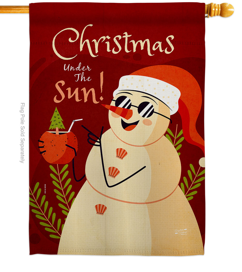 H130343-BO Christmas Under The Sun Summertime In July 28 x 40 in. Double-Sided Decorative Vertical House Flags for Decoration Banner Garden Yard Gift