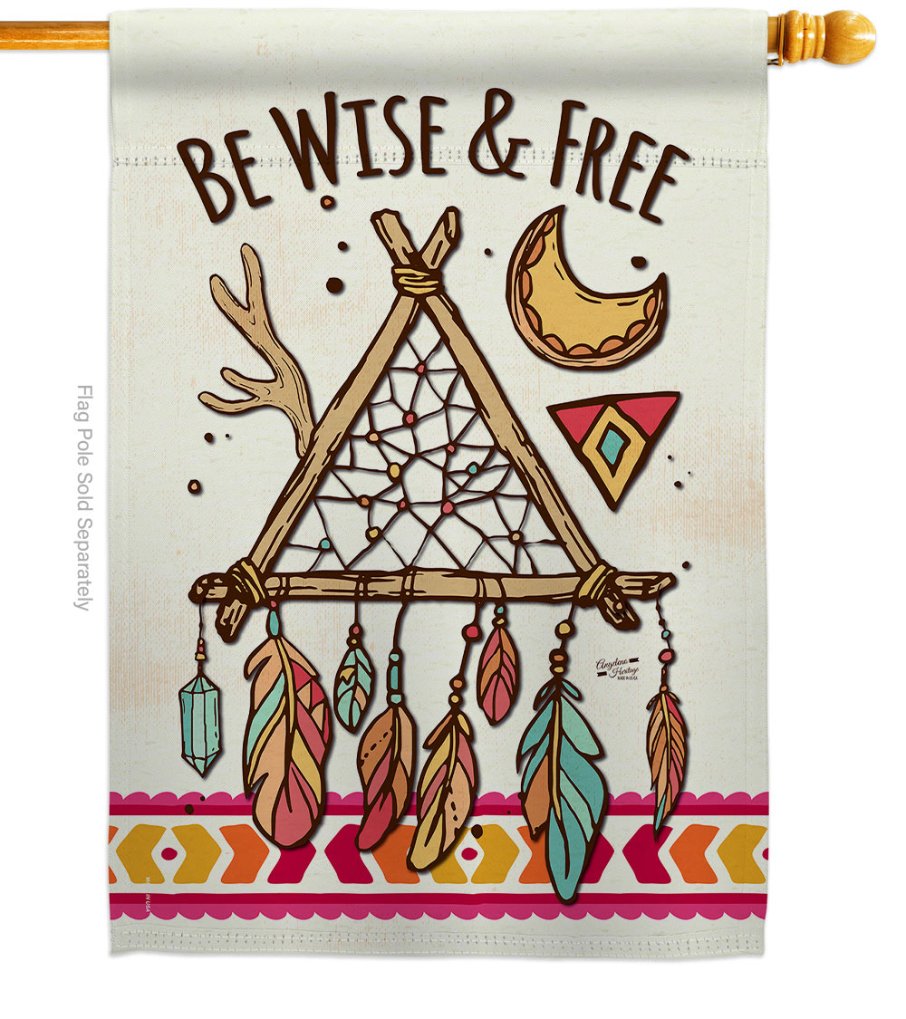 H137008-BO Be Wise Free Country Living Southwest 28 x 40 in. Double-Sided Decorative Vertical House Flags for Decoration Banner Garden Yard Gift -  Angeleno Heritage