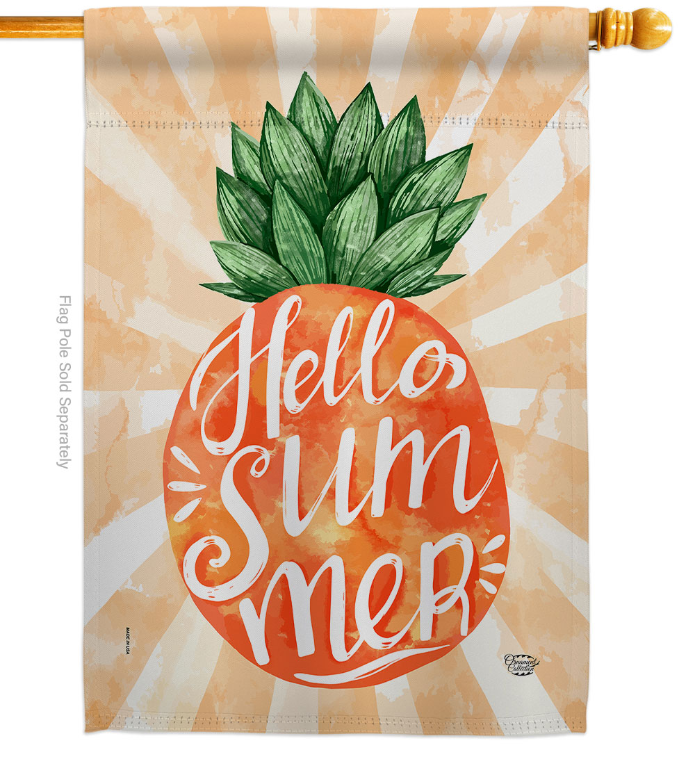 Summer Pineapple Food Fruit 28 x 40 in. Double-Sided Decorative Vertical House Flags for Decoration Banner Garden Yard Gift