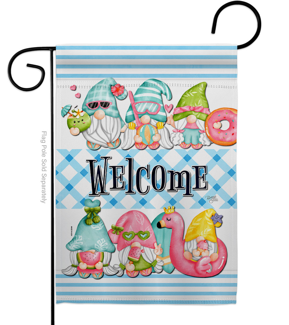 G154135-BO Summer Gnomes Summertime Fun & Sun 13 x 18.5 in. Double-Sided Decorative Vertical Garden Flags for House Decoration Banner Yard Gift
