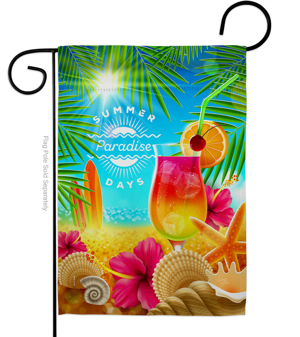G156103-BO Summer In Paradise Summertime Fun & Sun 13 x 18.5 in. Double-Sided Decorative Vertical Garden Flags for House Decoration Banner Yard Gift