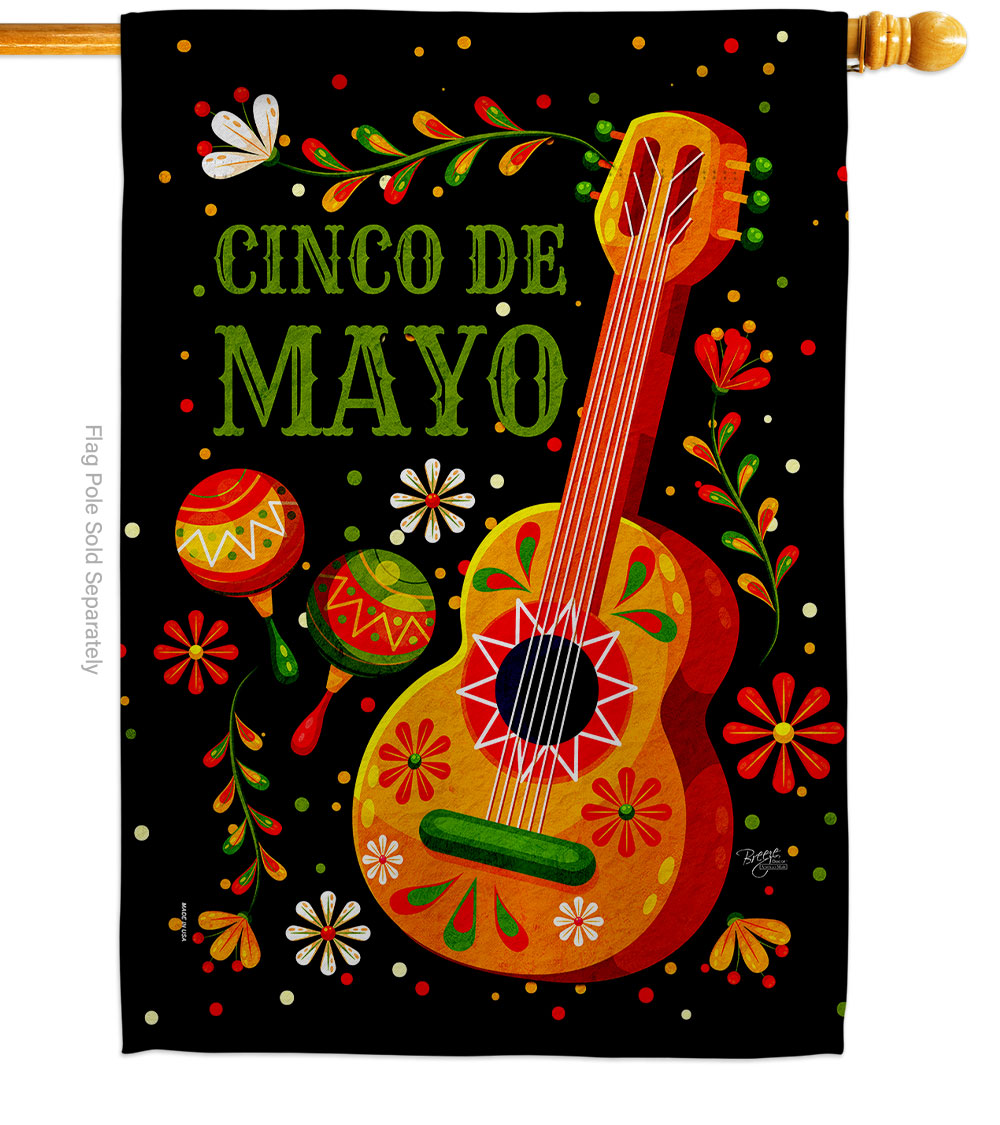 Celebrate Cinco De Mayo Summertime 28 x 40 in. Double-Sided Decorative Vertical House Flags for Decoration Banner Garden Yard Gift