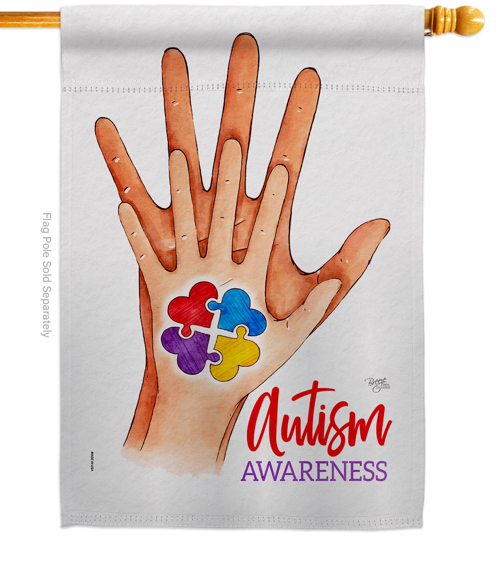 Asperger Day Support Awareness 28 x 40 in. Double-Sided Decorative Vertical House Flags for Decoration Banner Garden Yard Gift
