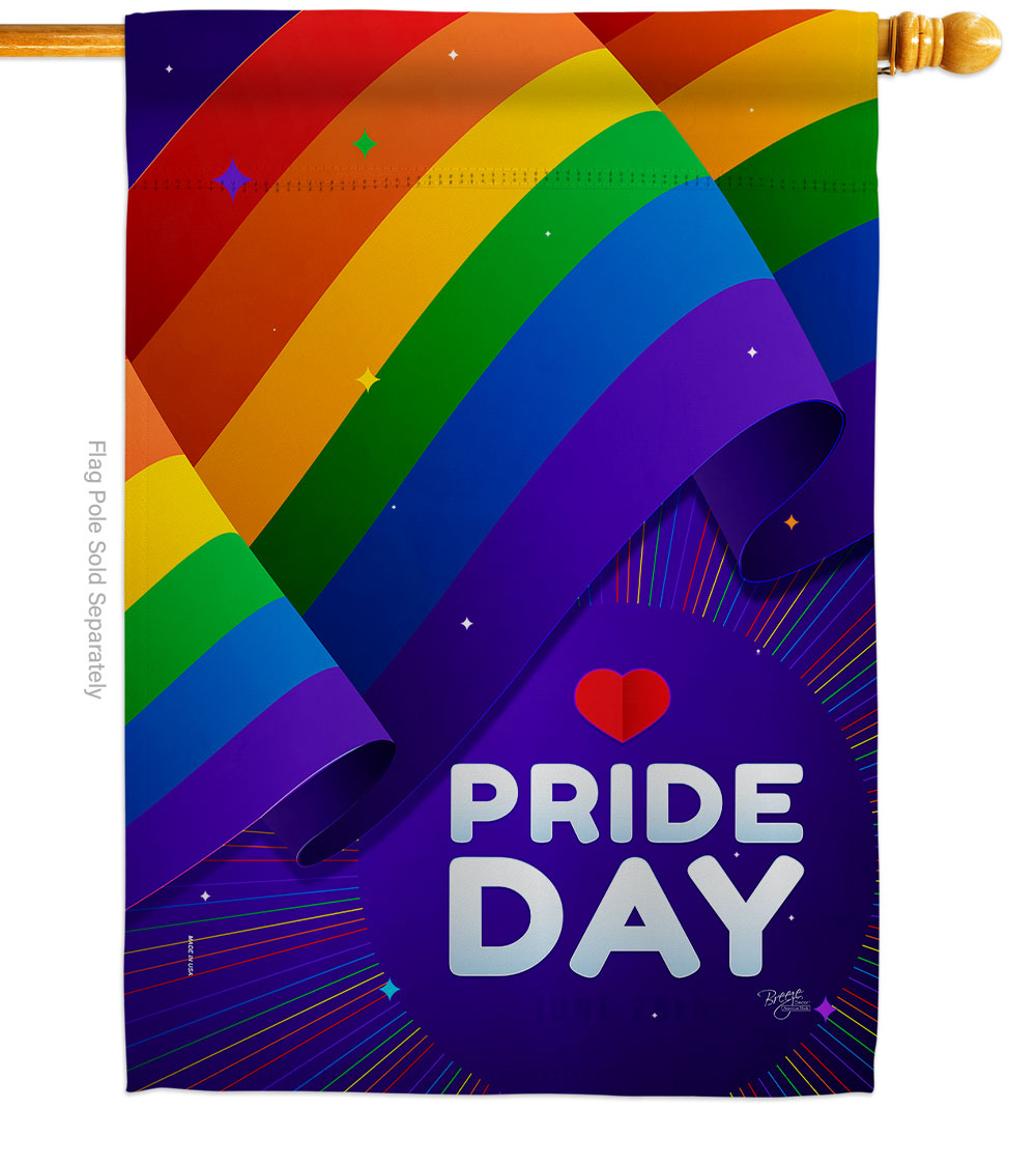 Show Your Pride Support 28 x 40 in. Double-Sided Decorative Vertical House Flags for Decoration Banner Garden Yard Gift