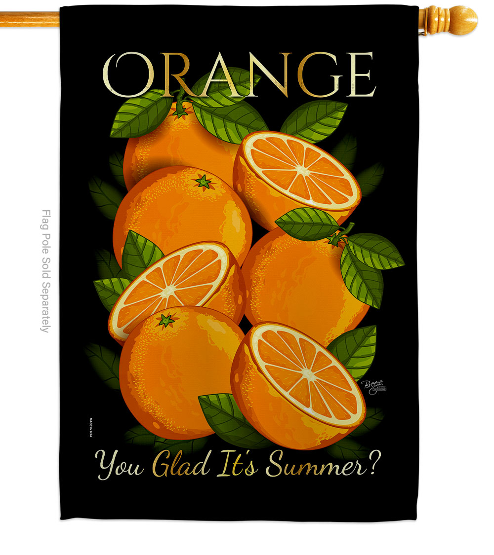 H117065-BO Sweet Orange Food Fruit 28 x 40 in. Double-Sided Decorative Vertical House Flags for Decoration Banner Garden Yard Gift