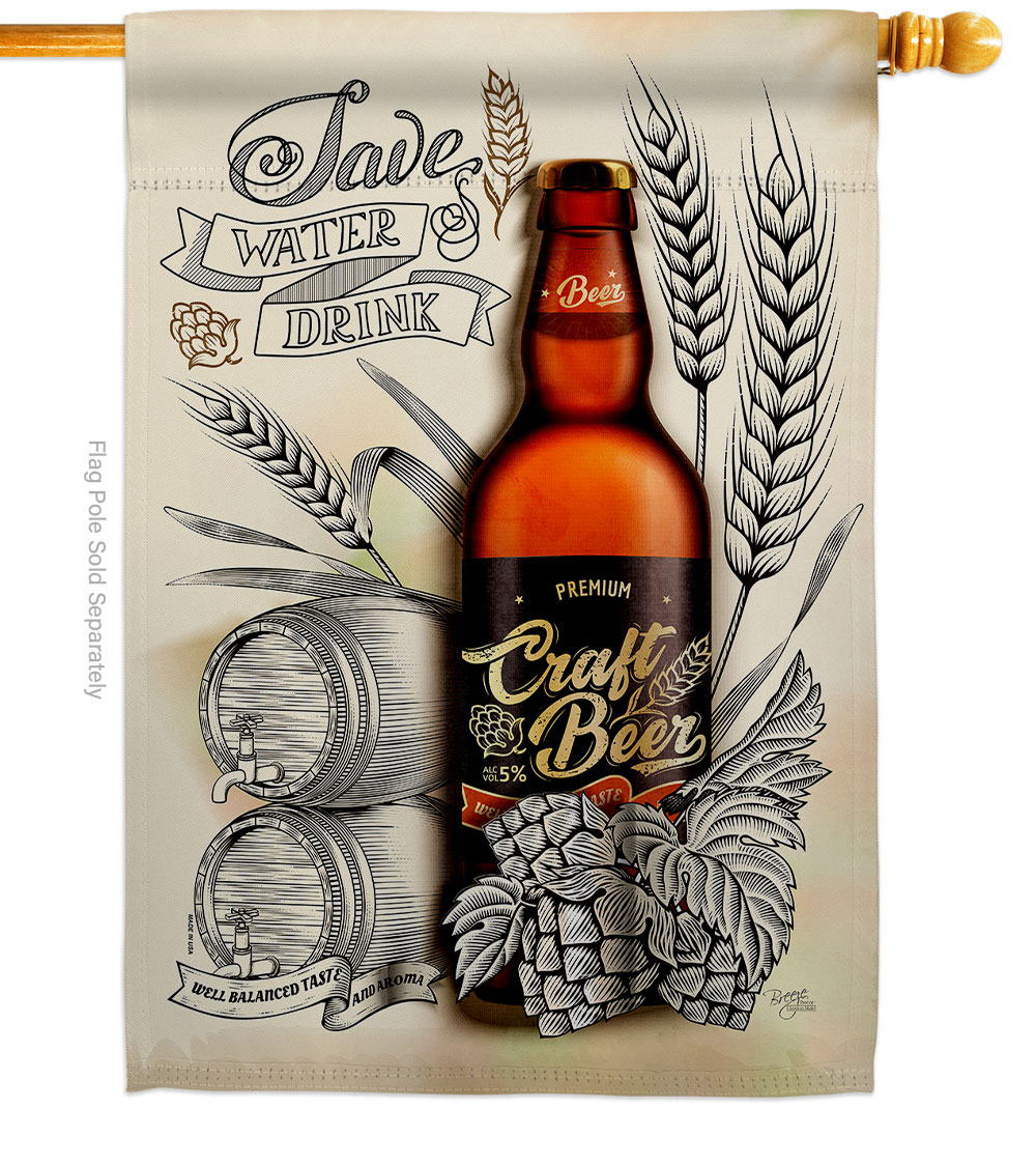 Craft Beer Beverages 28 x 40 in. Double-Sided Decorative Vertical House Flags for Decoration Banner Garden Yard Gift